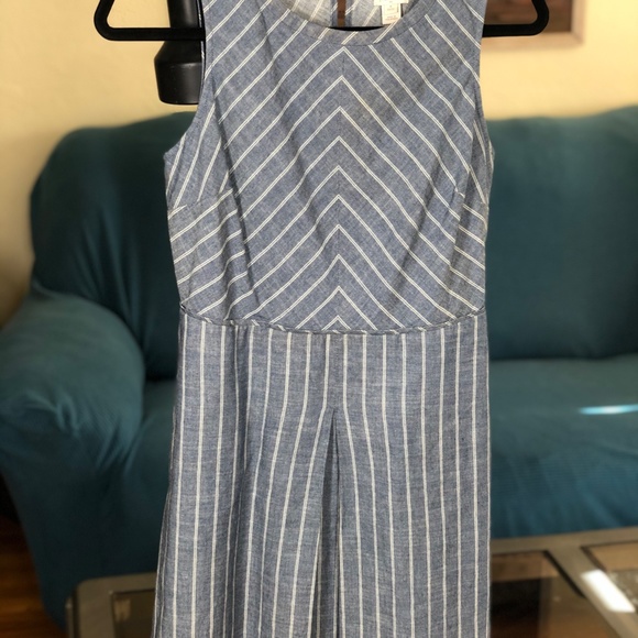 J. Crew Cross Back Chevron Striped Denim Dress - Picture 5 of 5